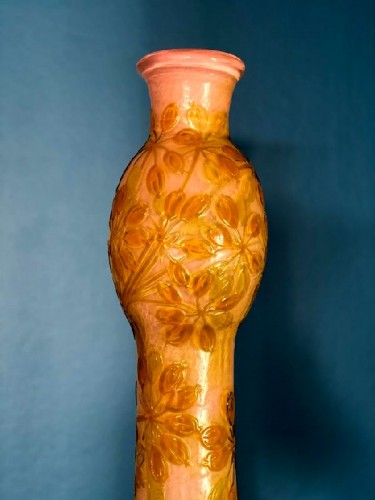 Emile Gallé  - Vase " Aux Ombelles" - Verrerie, Cristallerie Style Art nouveau