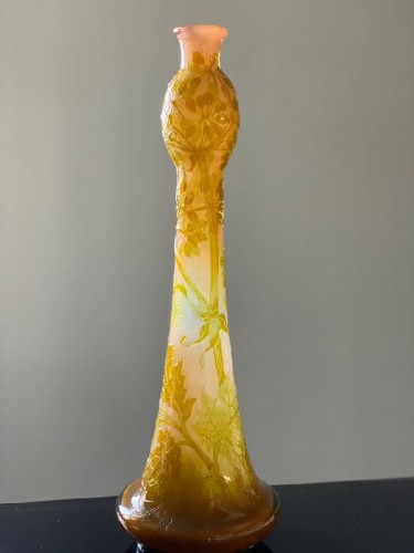 Art nouveau - Emile Gallé  - Vase " Aux Ombelles"