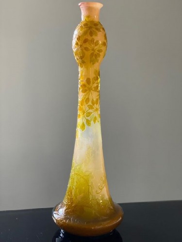 Antiquités - Emile Gallé  - Vase " Aux Ombelles"