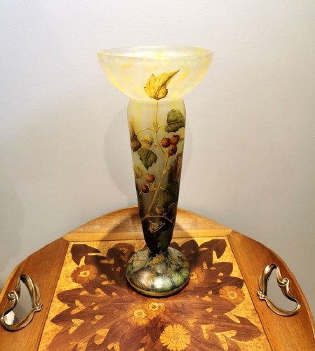 Daum Nancy -  Vase Aux Baies  - Antiquités Art Nouveau