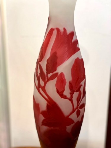 Verrerie, Cristallerie  - Emile Gallé - Vase aux magnolias