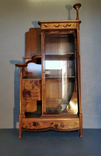 Mobilier Bibliothéque, vitrine - Majorelle  - Bibliothèque Art Nouveau à décors marquetés