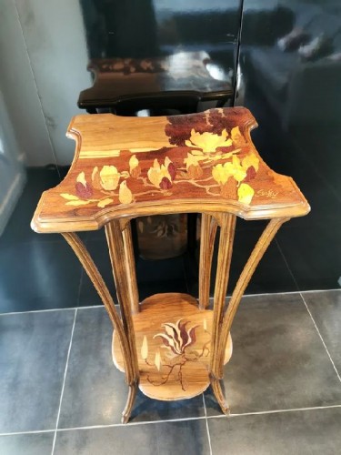 Mobilier Table & Guéridon - Emile Gallé - Importante sellette Art Nouveau
