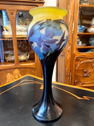 Emile Gallé - Vase Art Nouveau "Aux Glaïeuls" - Verrerie, Cristallerie Style Art nouveau