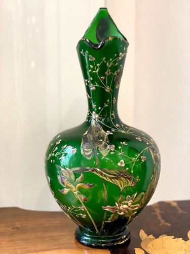Emile Gallé - Aiguière en cristal Art nouveau - Antiquités Art Nouveau