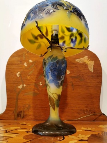 Antiquités - Emile Gallé - Mushroom lamp