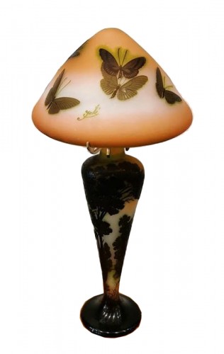 Emile Gallé - Grande lampe champignon Art Nouveau