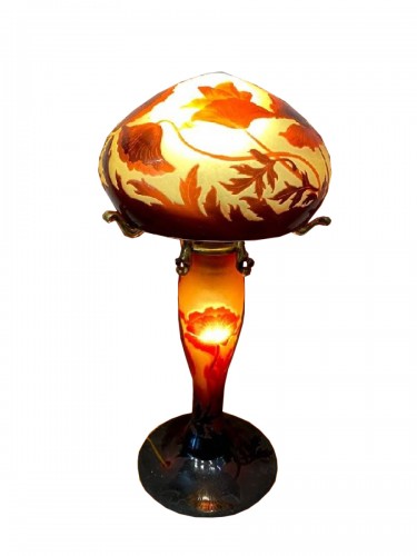 D'argental Lampe Champignon Art Nouveau