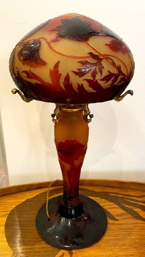 Antiquités - D'argental Lampe Champignon Art Nouveau