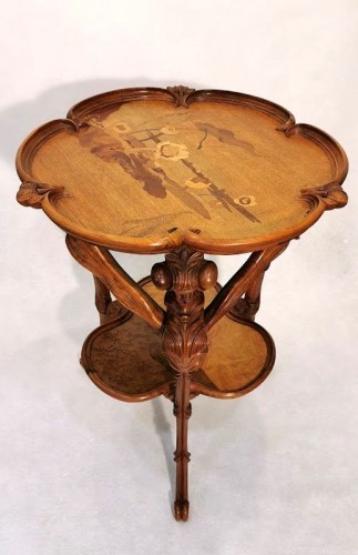 Mobilier Table & Guéridon - Emile Gallé - Guéridon Art nouveau Aux libellules