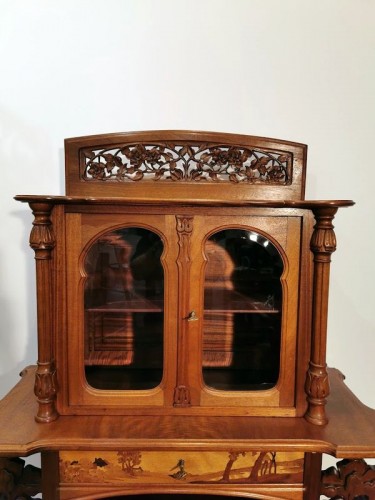 Mobilier Bibliothéque, vitrine - Paul Guth - Vitrine Art Nouveau Aux Iris