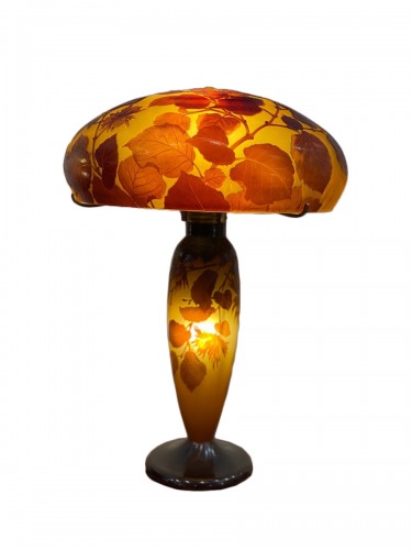 Emile Gallé - Lampe champignon  " Aux Noisettes " Art Nouveau