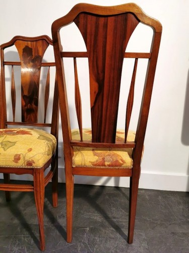 Louis Majorelle - Paire de chaises Art nouveau " Aux Iris " - Art nouveau