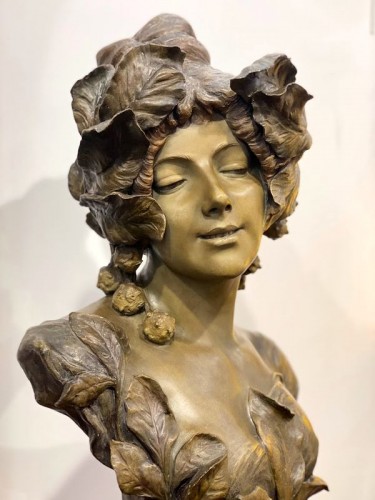 Friedrich Goldscheider - Buste en Terre Cuite, Allégorie de l'Automne - Céramiques, Porcelaines Style Art nouveau