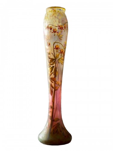 Daum Nancy - Important Vase Art nouveau Cœurs de Marie