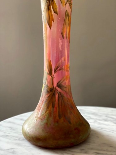 Daum Nancy - Important Vase Art nouveau Cœurs de Marie - Antiquités Art Nouveau