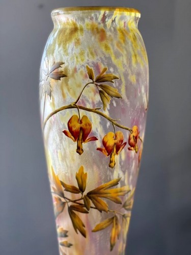 Daum Nancy - Important Vase Art nouveau Cœurs de Marie - Art nouveau