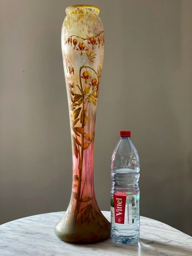 Antiquités - Daum Nancy - Important Vase Art nouveau Cœurs de Marie