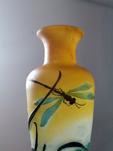 XXe siècle - Emile Gallé - Vase Art nouveau "Libellule"