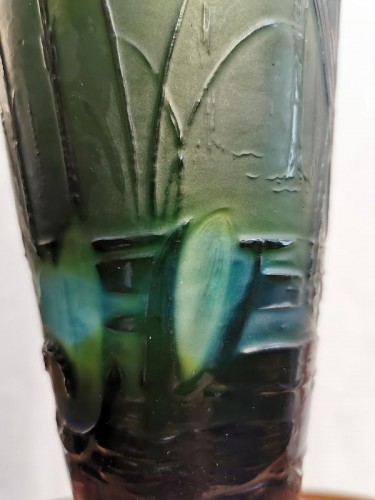 Antiquités - Emile Gallé - Vase Art nouveau "Libellule"
