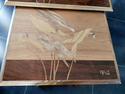 Antiquités - Emile Gallé - Art nouveau &quot;Dragonflies&quot; nesting tables