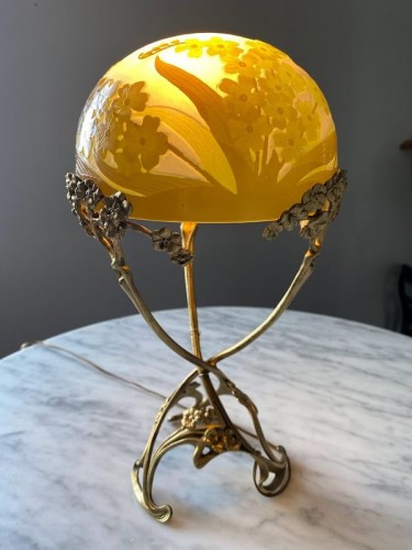 Antiquités - Emile Gallé - Lampe Art nouveau
