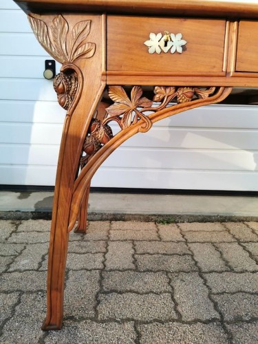 Mobilier Bureau et Secrétaire - Ecole de Nancy - Bureau Art nouveau "Aux marronniers"