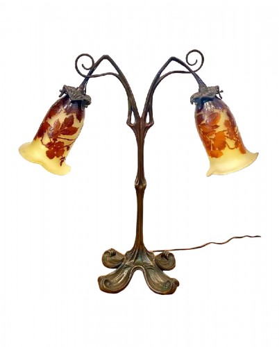 Emile Gallé - Lampe Art nouveau "Aux roses"