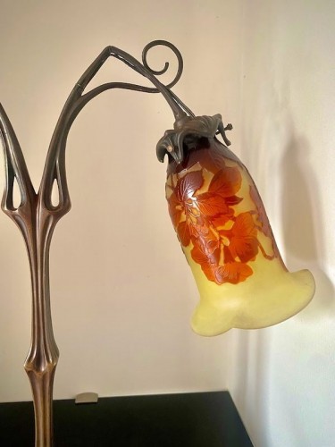 Lighting  - Emile Gallé - Art nouveau lamp &quot;Aux roses&quot;