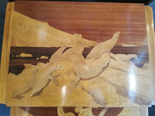 Emile Gallé - Tables basses gigognes "Animaux Polaires" - Antiquités Art Nouveau