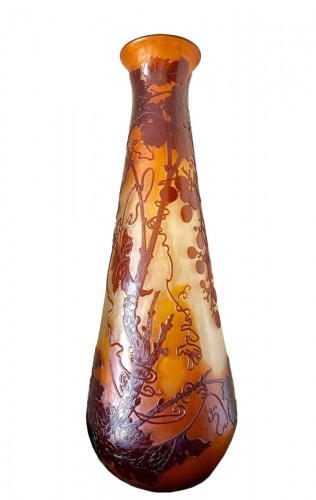 Emile Gallé - Grand Vase Art nouveau "Vigne vVierge"