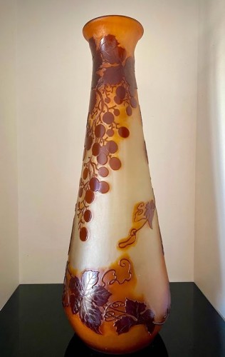 Emile Gallé - Grand Vase Art Nouveau "Vigne Vierge" - Antiquités Art Nouveau