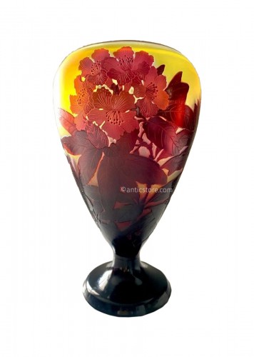 Emile Gallé - Art nouveau vase &quot;Rhododendrons