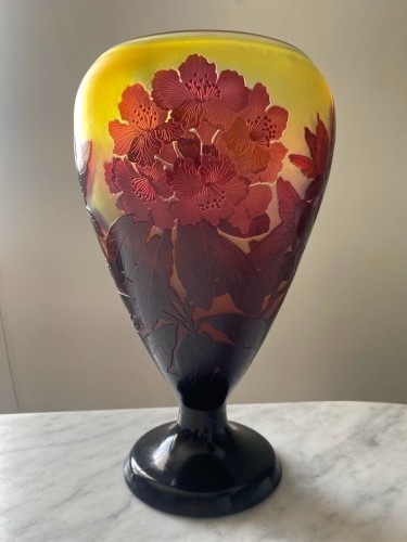 Glass & Crystal  - Emile Gallé - Art nouveau vase &quot;Rhododendrons