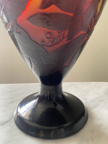 Emile Gallé - Art nouveau vase &quot;Rhododendrons - 