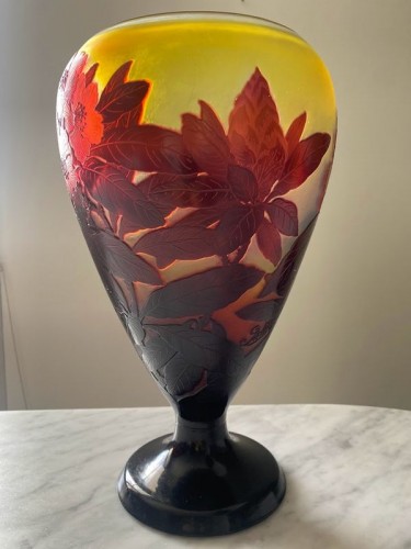 20th century - Emile Gallé - Art nouveau vase &quot;Rhododendrons