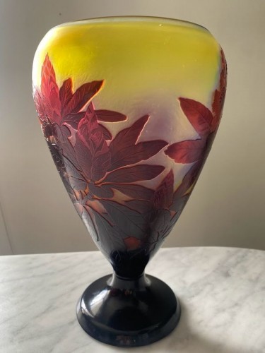 Art nouveau - Emile Gallé - Art nouveau vase &quot;Rhododendrons