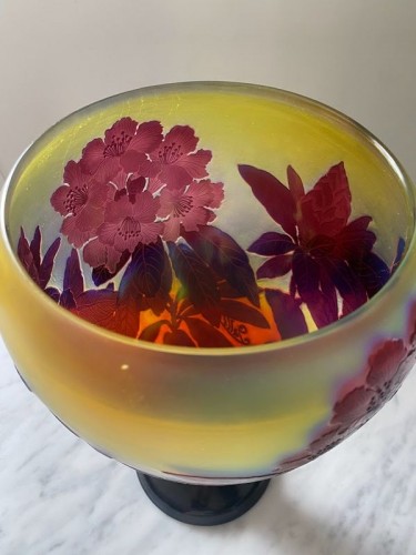 Antiquités - Emile Gallé - Vase Art nouveau "Rhododendrons"
