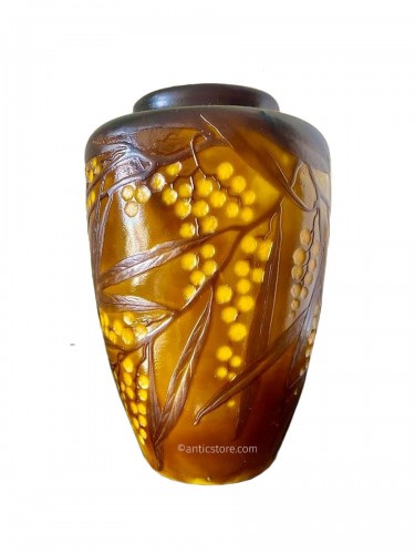 Emile Gallé - Vase Art nouveau "Aux Mimosas"