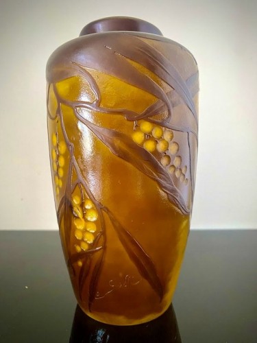XIXe siècle - Emile Gallé - Vase Art nouveau "Aux Mimosas"