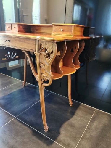 Mobilier Bureau et Secrétaire - Emile Gallé - Bureau Art nouveau "Aux ombelles"