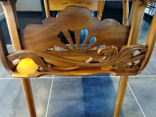 Antiquités - Emile Gallé - Bureau Art nouveau "Aux ombelles"