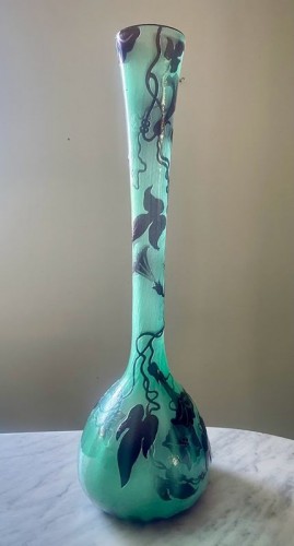 Glass & Crystal  - Emile Gallé - Art nouveau vase &quot;Aux volubilis&quot;