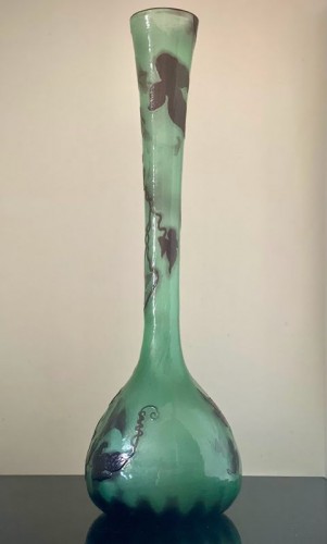 Art nouveau - Emile Gallé - Art nouveau vase &quot;Aux volubilis&quot;