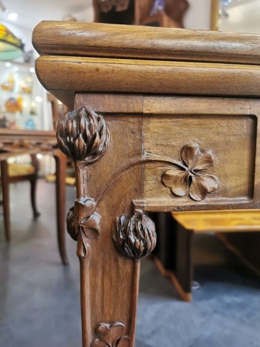 Antiquités - Louis Majorelle - Art nouveau game table &quot;Aux trèfles&quot;