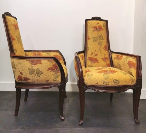 Seating  - Louis Majorelle - &quot;Mistletoe&quot; Art Nouveau Salon set