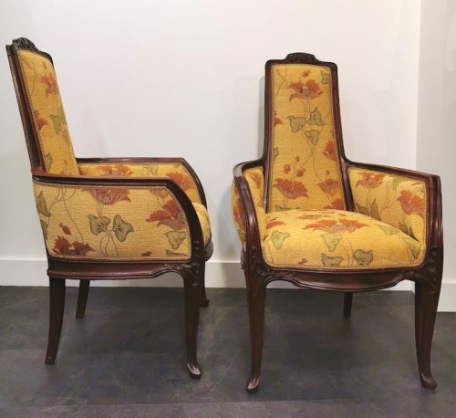Sièges Canapé & Mobilier de Salon - Louis Majorelle - Ensemble de salon Art nouveau "Au gui"