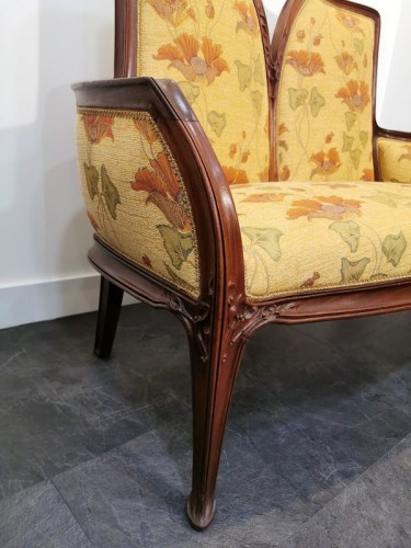 XXe siècle - Louis Majorelle - Ensemble de salon Art nouveau "Au gui"