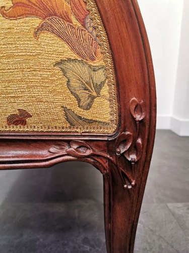 Antiquités - Louis Majorelle - Ensemble de salon Art nouveau "Au gui"