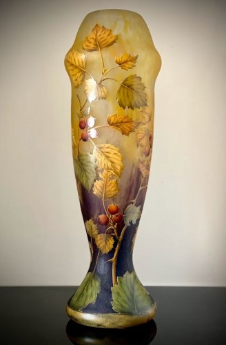 Daum Nancy - Vase Art nouveau "Aux Baies" - Verrerie, Cristallerie Style Art nouveau